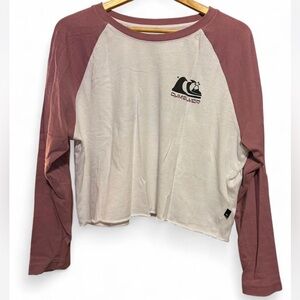 Quiksilver Women's Long Sleeve Top in White and Purple